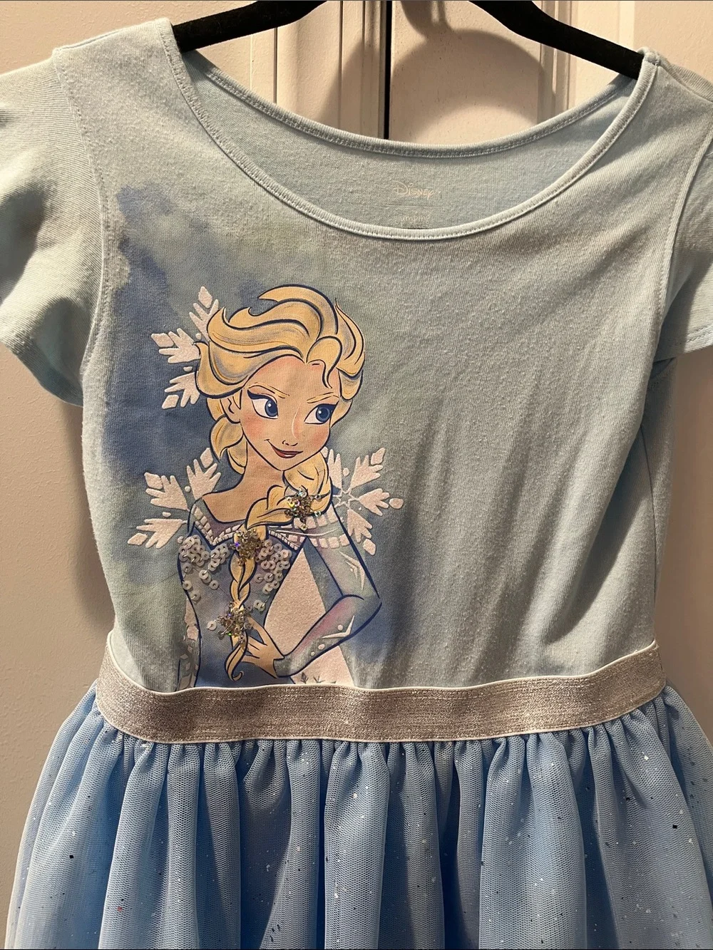 Disney Light Blue Elsa Sparkle Tulle Dress Dress - Picture 3 of 5